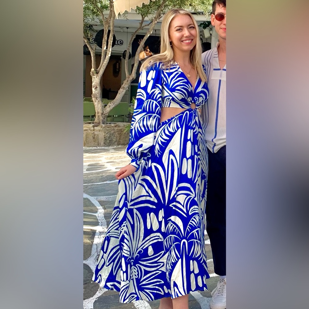 Beautiful Topshop Blue Patterned Dress